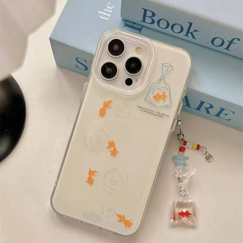 夏日小金鱼适用苹果16promax手机壳mate60pro华为pura70女款iPhone13荣耀400新款OPPOReno14/vivos30小米15,淘宝优惠券,粉丝福利购,淘宝优惠卷