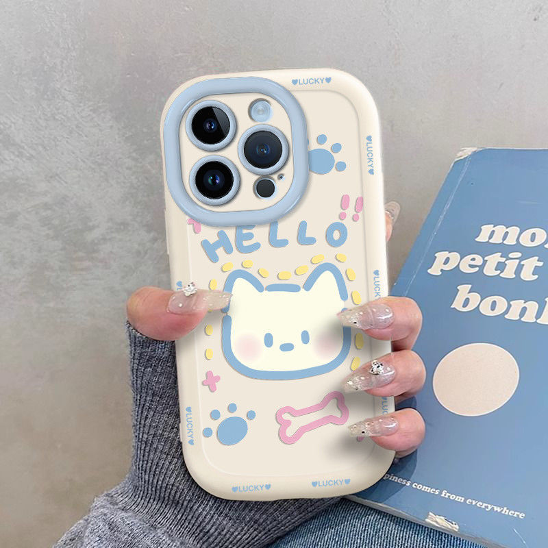 涂鸦狗狗适用苹果16promax手机壳iPhone14Pro华为mate60pro女款pura70荣耀300新款Reno13挂绳vivos20小米15 - 图3