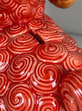 美陶 十二生肖羊 存钱罐陶瓷可爱精致小摆件石湾公仔客厅装饰摆设