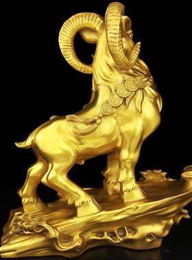 铜领饰品聚铜羊大生肖羊工艺品居家办公店礼品财富