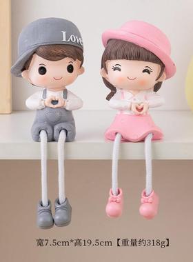 婚庆结婚礼物婚房喜庆装饰吊脚娃娃摆件 家居客厅隔板置物架饰品