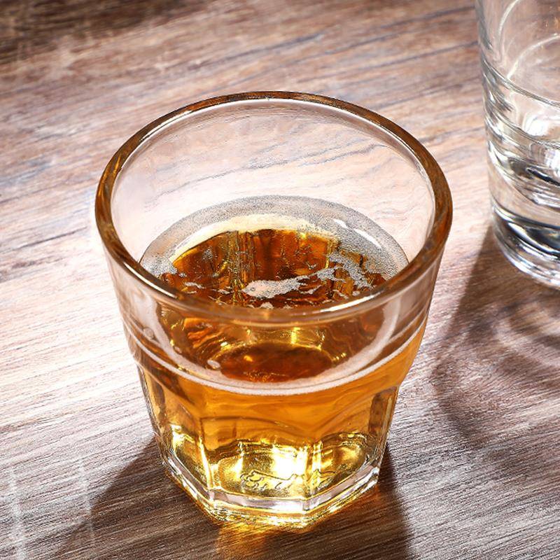 钢化玻璃啤酒杯烈酒威士忌加厚酒吧KTV清吧小酒馆商用八角杯定制 - 图2