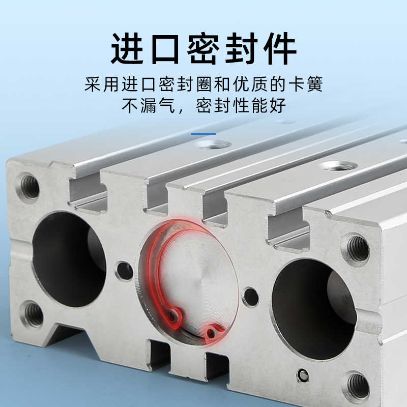 三杆三轴薄型带双导杆导向气缸TCM20X20S 25/30/40/50/60/75/10 - 图1