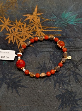 南京鸡鸣代寄大漆系列手串红色女生手链精致小巧显白手串文创礼物