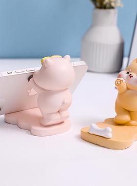 萌物手机座创意可爱动物卡通手机支架少女心树脂礼懒人支撑架摆件
