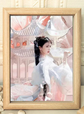高颜值新款明星女神白鹿周边海报宿舍卧室装饰创意木制相框