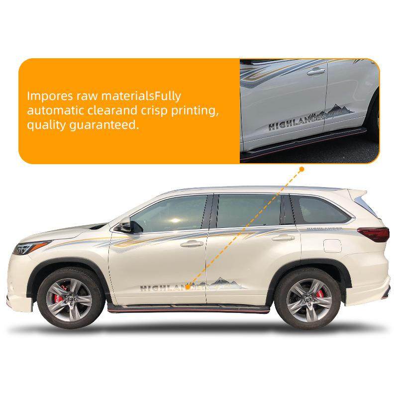 适用于2019款汉兰达下裙车身彩条汽车拉花个性改装车贴腰线贴纸,淘宝优惠券,粉丝福利购,淘宝优惠卷