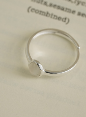 S925银白月光温柔气质白月光戒指