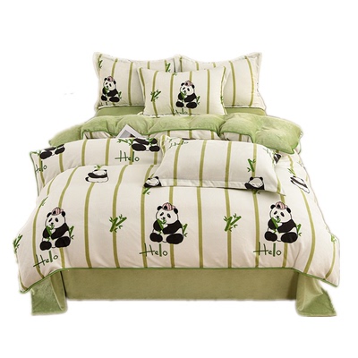 FUANNAJIAFANG A类冬季牛奶绒四件套保暖加厚珊瑚绒床单款4件套B1