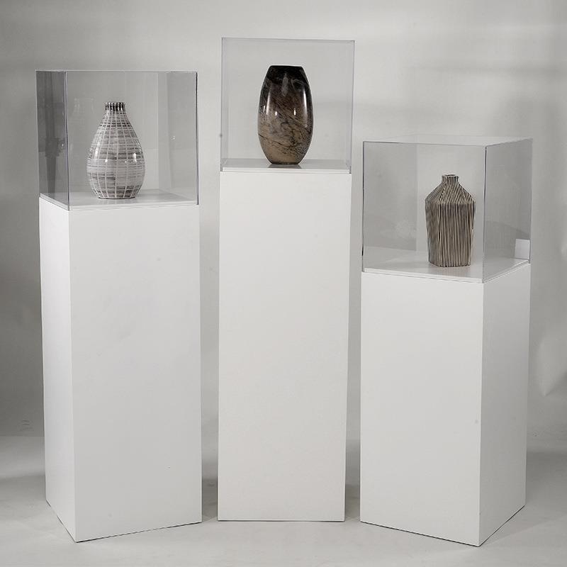 高清透明亚克力罩烤漆底座展示柜商业展会展示台工艺品玻璃防尘罩 - 图3