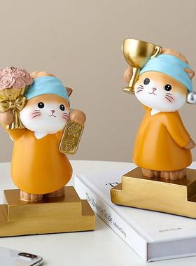 创猫咪奖杯摆件公司年会优秀员工幼儿园学生奖励小礼品定制礼物