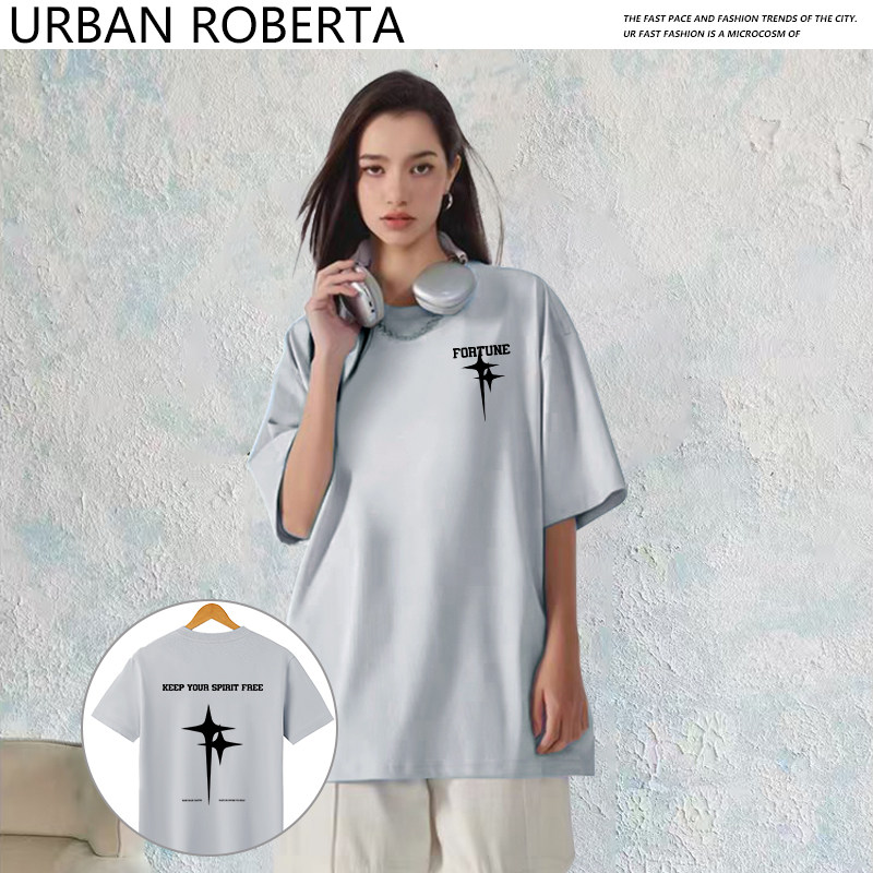 官方正品2026新款圆领套头T恤男女同款休闲小众印花短袖T恤DS