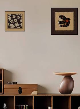 中古风入户门玄关钥匙收纳托盘摆件置物架客厅餐边柜家居软装饰品