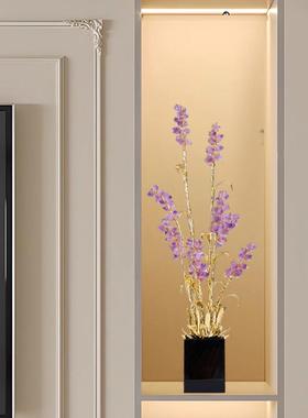 轻奢紫水晶麦穗装饰摆件现客BFY玄关厅电视柜高档开乔业新家代迁