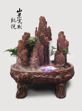 假山盆吉景假祥流水喷泉摆件室内庭院鱼塘山鱼缸园林绿化真YLT天