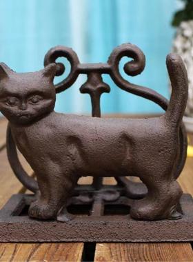 北欧摆简约铸覆古架铁KSU纸巾菜谱架书挡镇纸桌面件杂货花园野餐