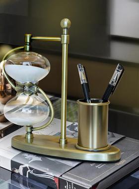 创意笔办摆TT3602桌公室装饰件筒轻奢高档沙漏计时器书房面礼物实