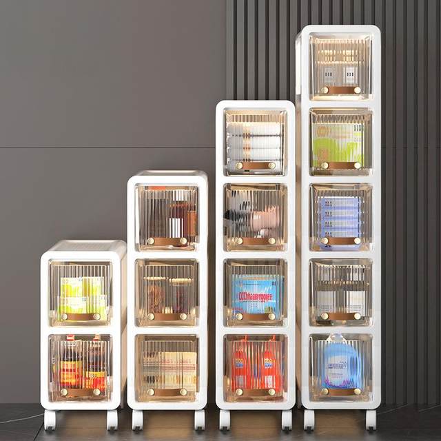 Cart storage rack multi-layer household movable storage cabinet under table drawer storage cabinet floor-standing pulley storage box