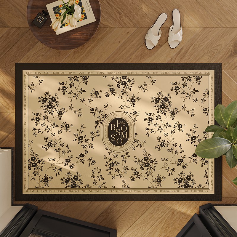 帕斯卡琳法式氛围感搭配入v户门大门口玄关半圆地垫地毯皮革夏季 - 图1