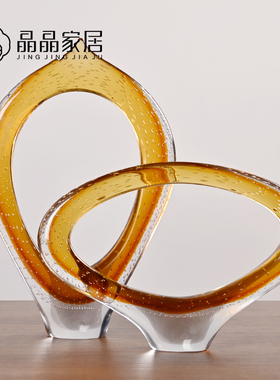 现代轻奢镂空蓝加厚款水晶玻璃y桌面办公桌床头柜酒柜餐厅软装摆