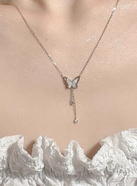 S925纯银蝴蝶项链百搭气质锁骨链