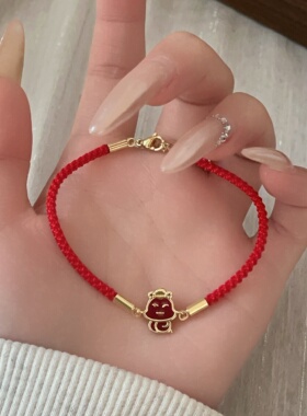 S925纯银小灵蛇红绳手链