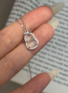 S925纯银白玉髓葫芦轻奢小众项链