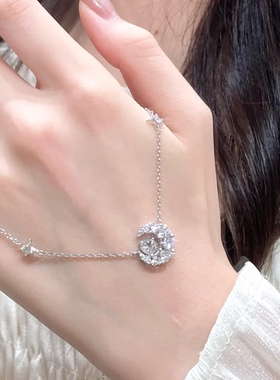 s925纯银轻奢小众白钻项链