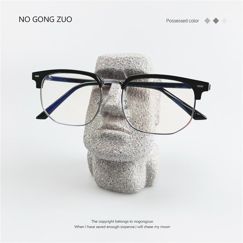 给原始人戴个眼镜~摩艾石像趣D味桌面摆件创意眼镜支架礼品,淘宝优惠券,粉丝福利购,淘宝优惠卷