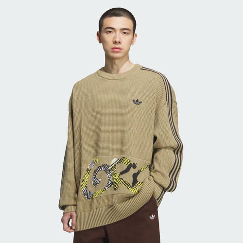 滔搏adidas阿迪达斯三叶草男子PLAID SWEATER毛衣套头衫KC0110 - 图0