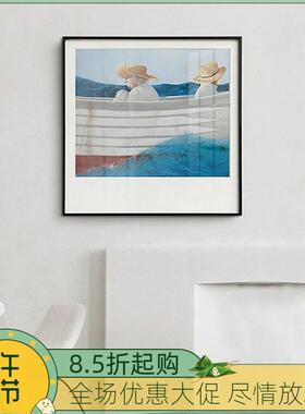 林海 北欧小众艺术ins风挂画森林蓝色大海小清新治愈系摆画装饰画