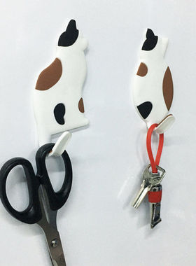 Cat Hook家居用品日式卡通强磁贴冰箱贴挂钩 PVC挂钩留言贴白板贴