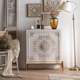 American retro carved porch cabinet sofa side cabinet storage cabinet solid wood side cabinet white decorative cabinet storage cabinet
