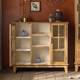 American retro solid wood side cabinet B&B living room bedroom storage cabinet model room entrance entrance cabinet dining cabinet side cabinet