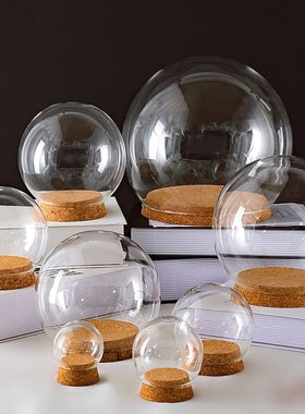 包邮diy 圣诞节手工干花手办盲盒防尘玻璃罩容器软木塞玻璃瓶摆件