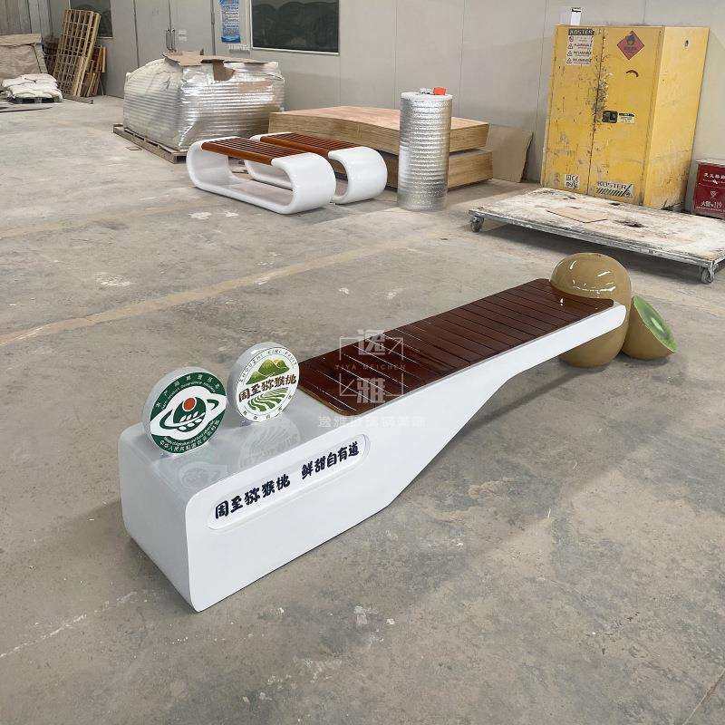 玻璃钢座椅户外凳子防腐木长椅商场公共休息椅猕猴桃主题座椅坐凳,淘宝优惠券,粉丝福利购,淘宝优惠卷