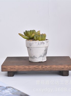 复古绿植实木家用可移动客厅阳台绿萝底座木质花盆底座桐木托盘