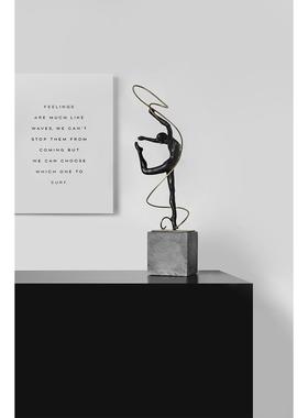 艺术体操舞蹈人物雕塑摆件家居样板房办公室玄关复古软装饰工艺品