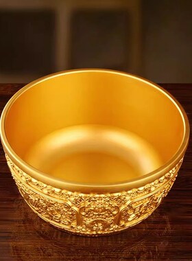 聚宝盆摆件招财聚财存钱罐纯黄铜客厅玄关店铺装S饰工艺品开业乔