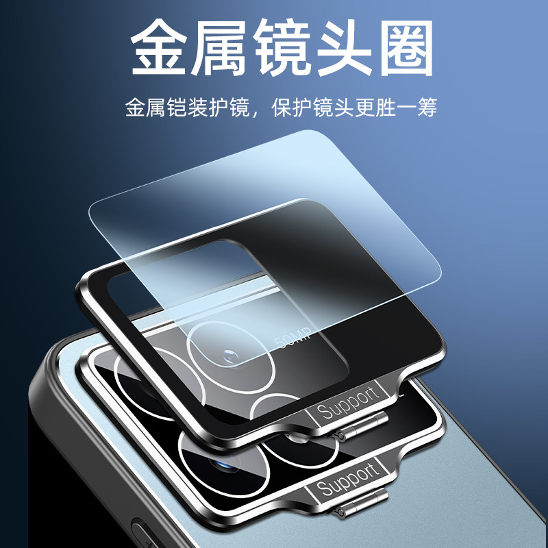 带镜头膜支架适用红米K70pro手机壳TURBO3新款小米RedmiK60隐藏式摄像头盖Redmi护镜K70至尊版全包防尘遮挡男