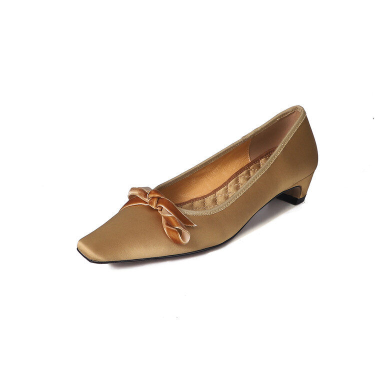 法式蝴蝶结气质3公分小猫跟晚风温柔配裙子小方头低跟缎面单鞋女~,淘宝优惠券,粉丝福利购,淘宝优惠卷