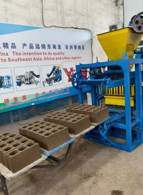 非洲半自动实心标砖液压制砖机 护坡砖工字砖 水泥砖免烧打砖机