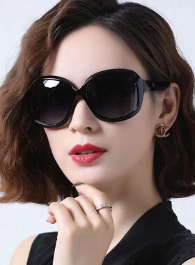 新款墨镜女清偏光太q阳眼镜开车防紫外线大脸圆脸潮大框显瘦防晒