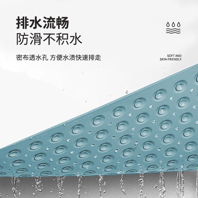 浴室防滑地垫淋浴儿童洗澡止滑脚垫卫生间沥水胶垫家X用防摔吸盘 - 图2