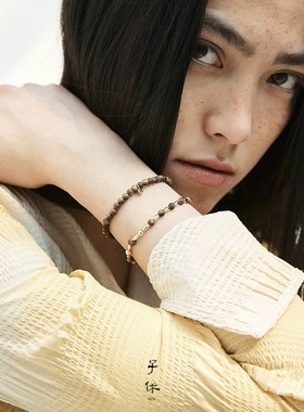 子休沉香14K注金本命马年手链