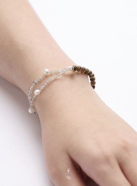 子休沉香珍珠双层手链女生礼物