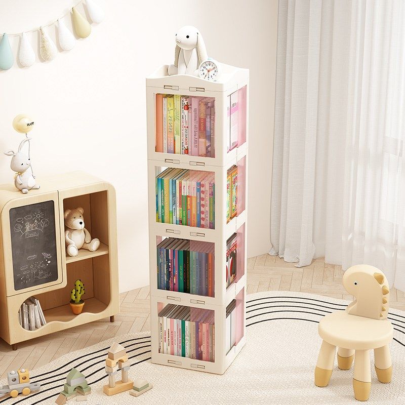 旋转书架落地置物架家用儿童绘本架带轮可移动省空间学生简易书柜,淘宝优惠券,粉丝福利购,淘宝优惠卷