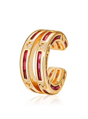 fetro铜合金耳饰【色红叠