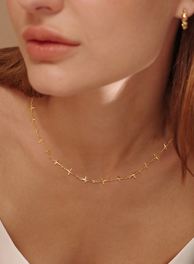 fettero金色横向尖十字架项链