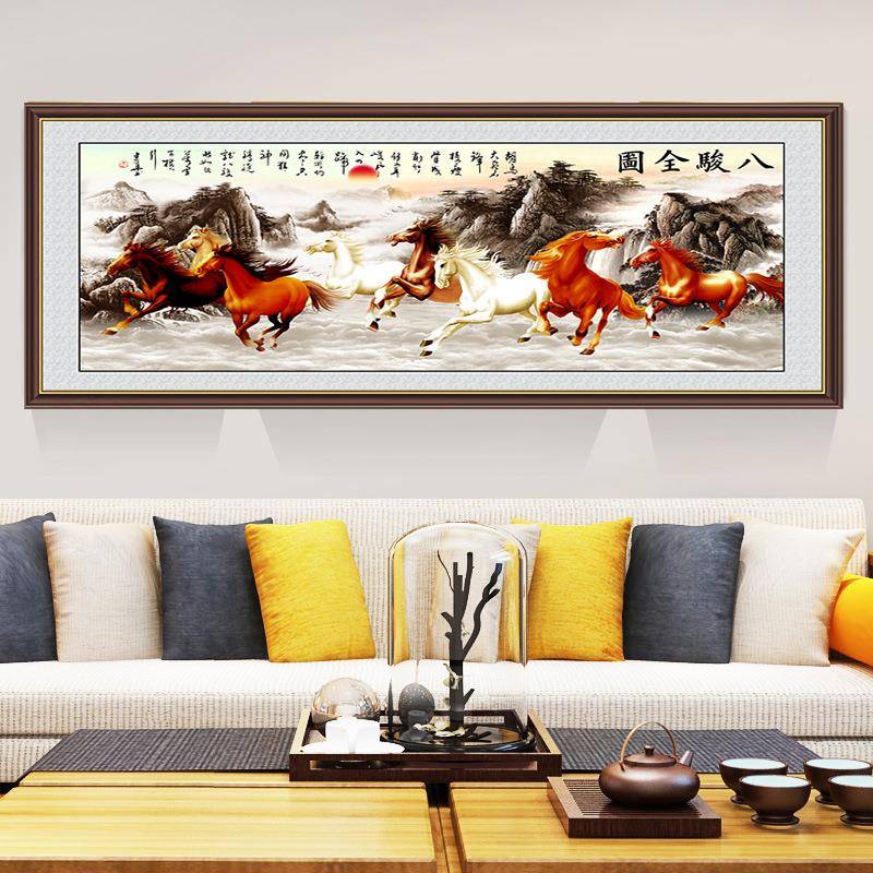 202气5年骏八图十字绣新款马到成功自NCL客己线绣八匹马厅大手工 - 图0